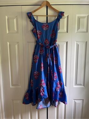 NWT J.Crew Factory Blue Floral Midi Dress